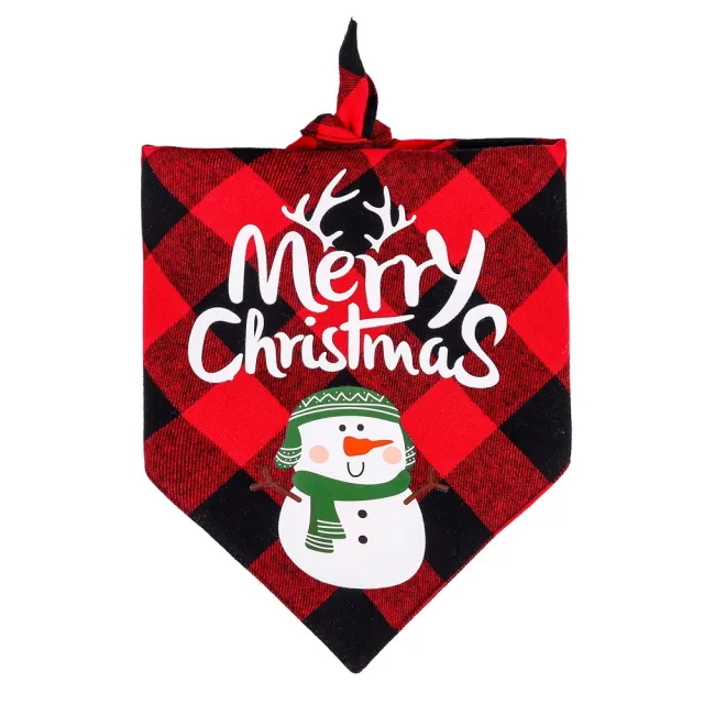 Stylish Christmas Dogs Bib Saliva Towel Pet Collar Scarf For Cat Dog Xams Decor Best Price Plaid Snowman - Shop at LoveMi