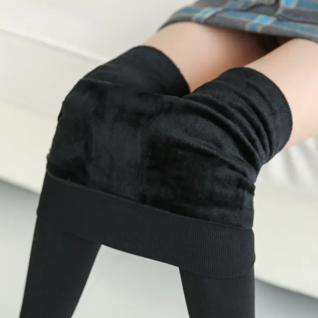 Fashionable Warm Fur Leggings Winter Body Legs Keep Warm Black - Shop at LoveMi