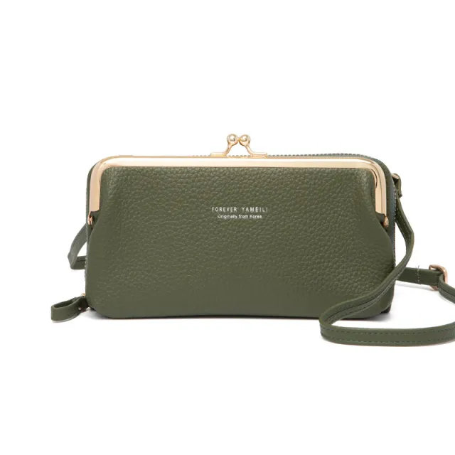 Fashion horizontal zipper phone bag Green - Shop at LoveMi