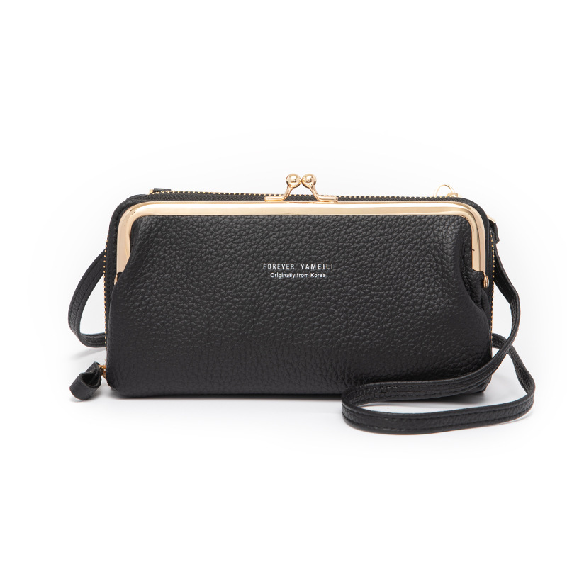 Fashion horizontal zipper phone bag Black - Shop at LoveMi