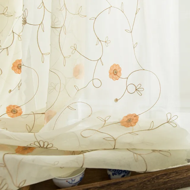 Garden embroidered window screen Yellow - Shop at LoveMi