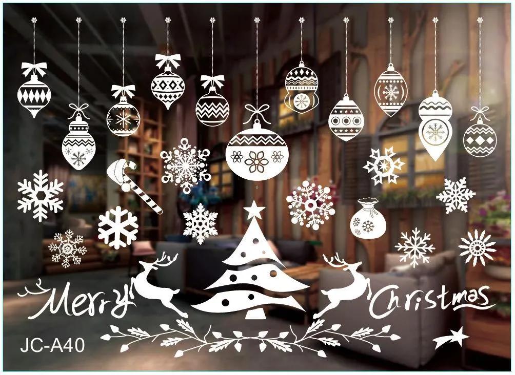 Christmas color window stickers - White A40