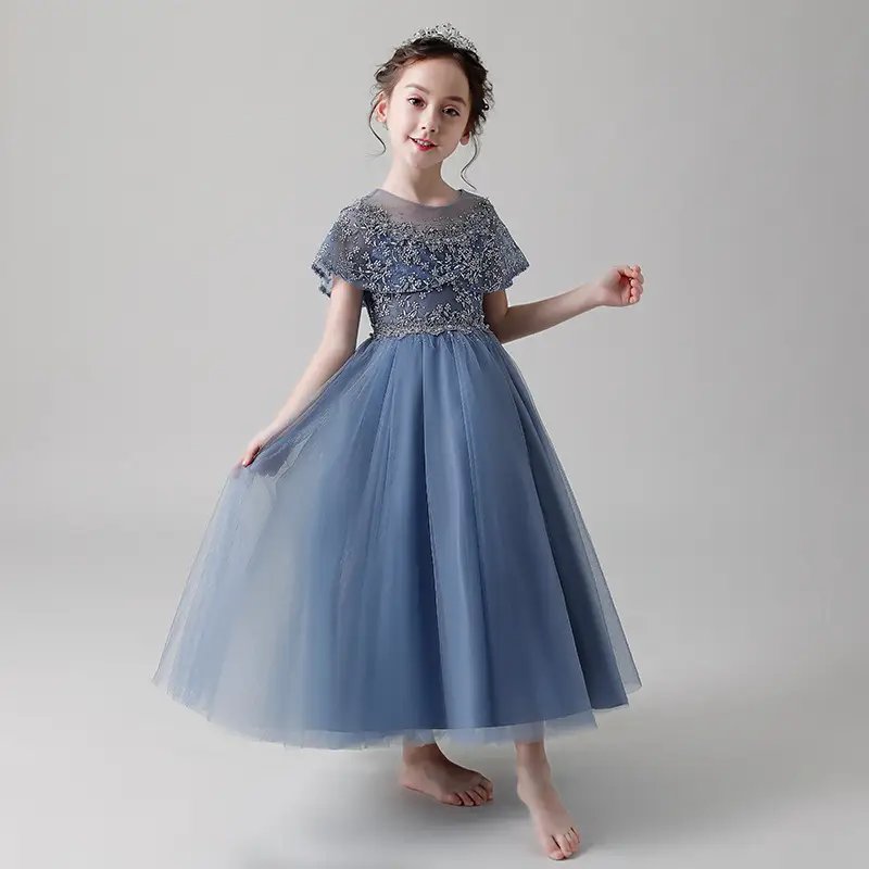 Children's dress new puffy yarn piano costume host