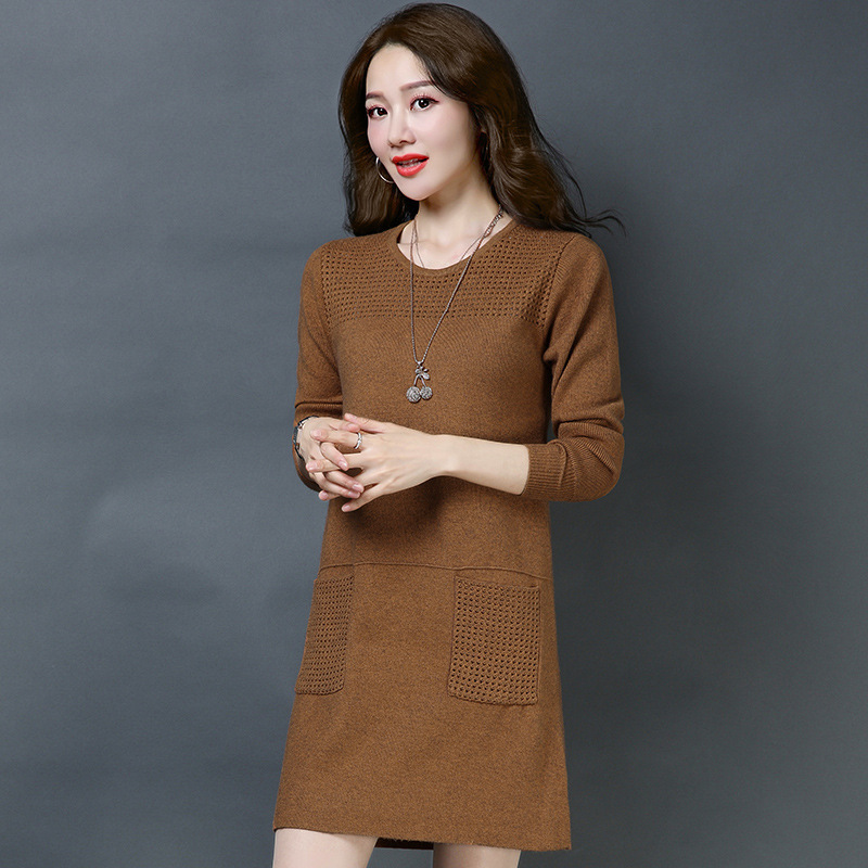 Mid-length sweater dress