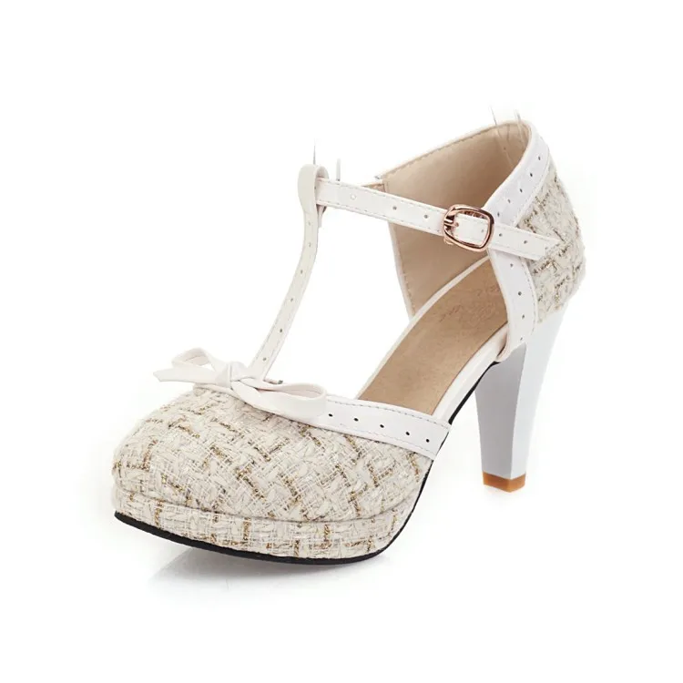 Small fragrance high heel sandals - Beige