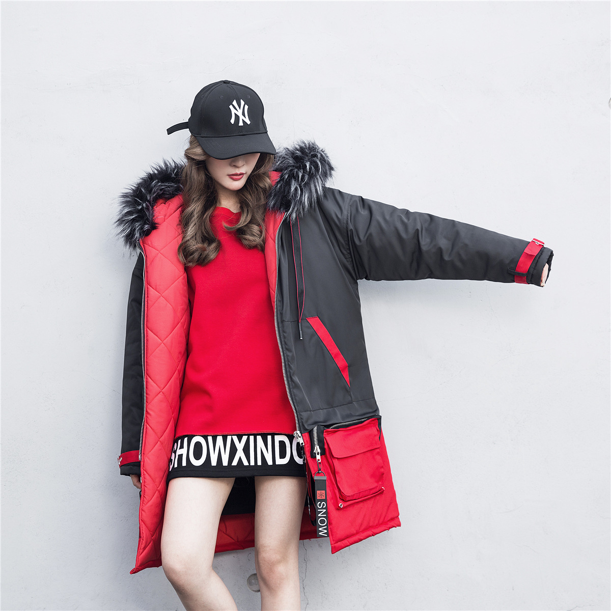 Patchwork Thick Hooded Parkas