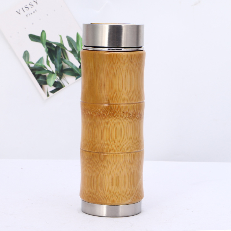 Stainless steel bamboo vacuum flask