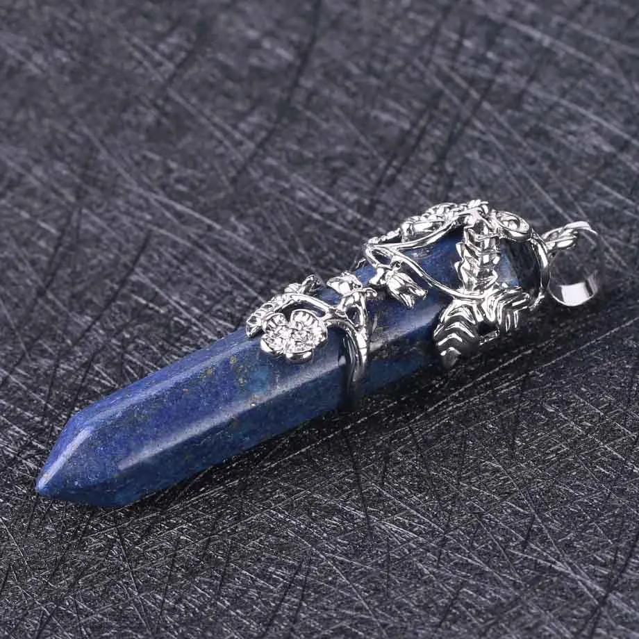 Natural crystal semi-precious stone pendant - Lapis Lazuli