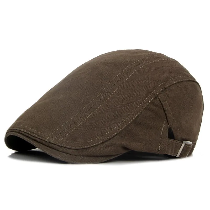 British style men's solid color forward cap - Deep Khaki