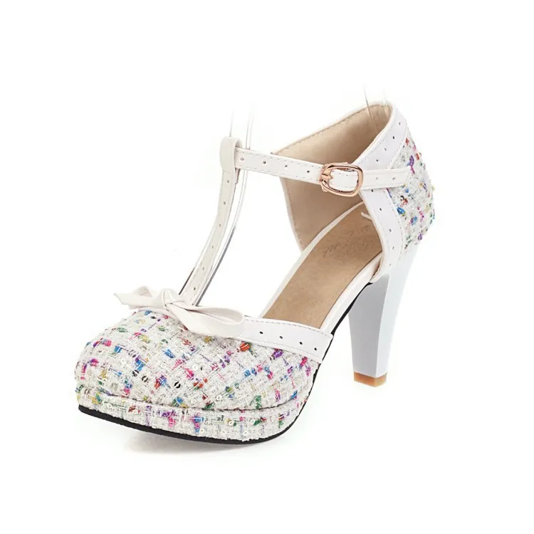 Small fragrance high heel sandals - White