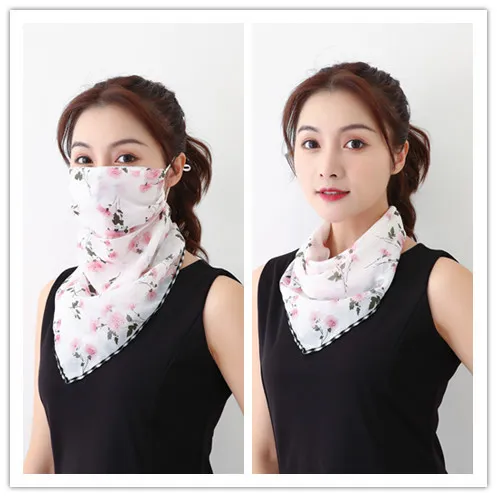 Summer outdoor riding mask driving sun shading scarf Flower No. 5 - Shop at LoveMi