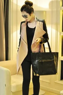 European and American new style woolen coat women Khaki - Shop at LoveMi