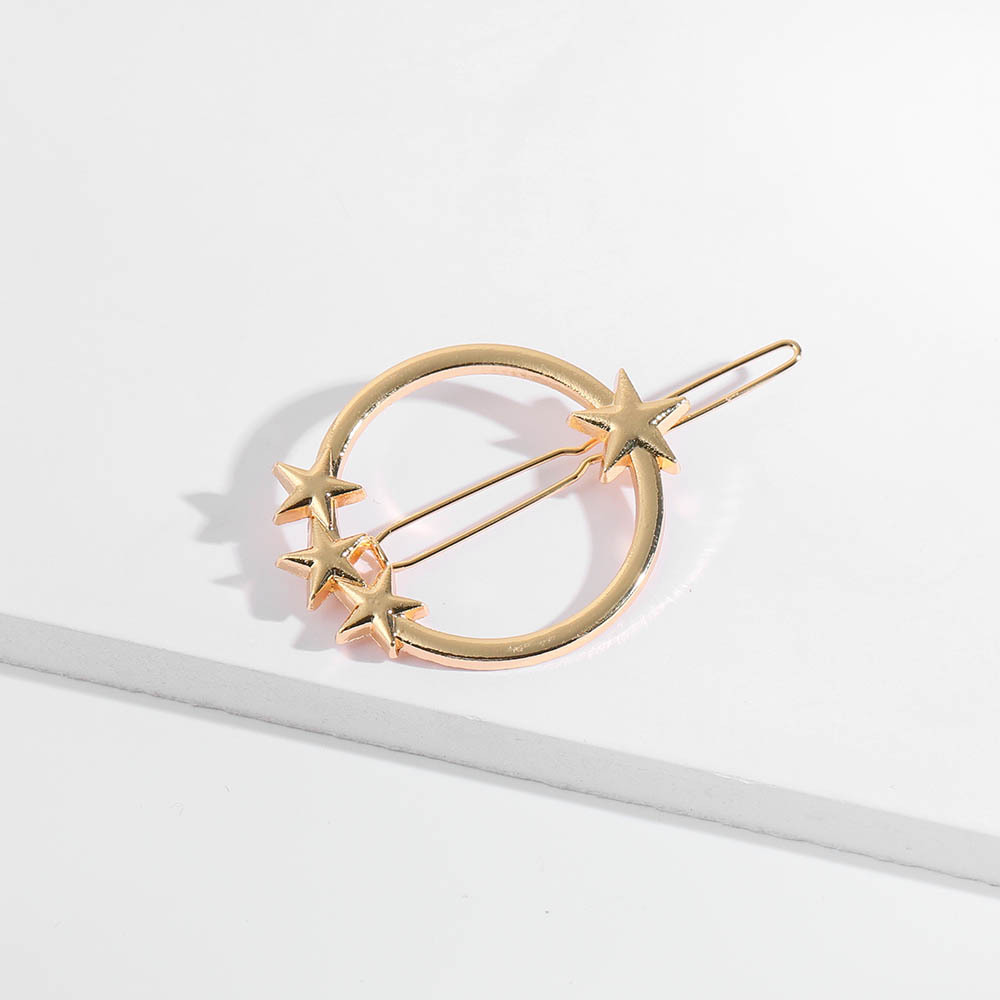 Retro style brushed metal hairpin Circle Star - Shop at LoveMi