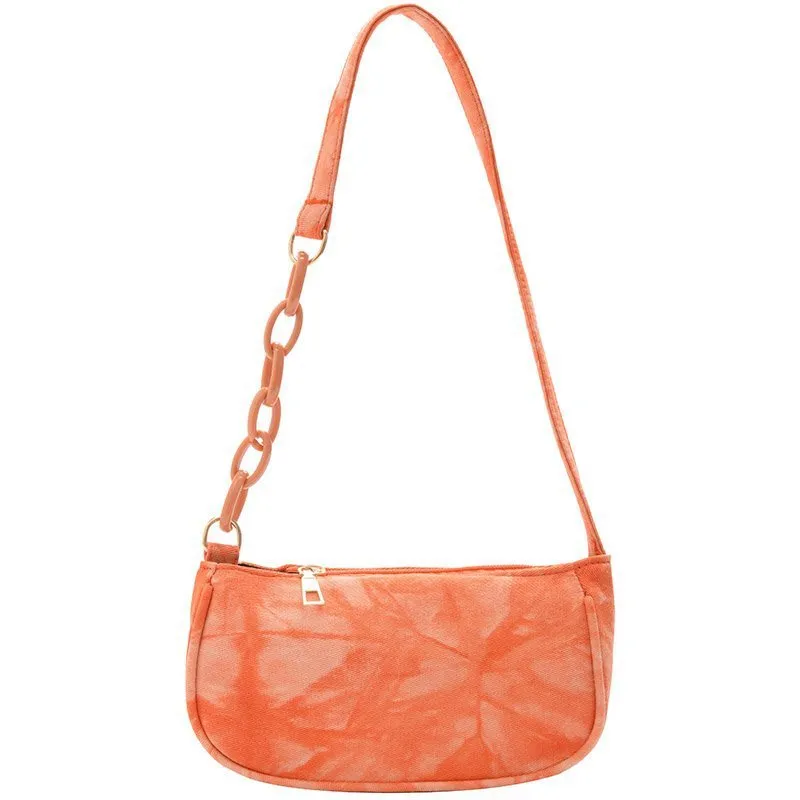 Fashion Middle Age Bag French Stick Underarm Bag Shoulder Handbag - Orange