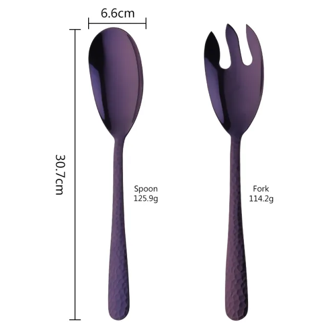 Serpentine stainless steel fork and spoon two piece set Purple - Shop at LoveMi