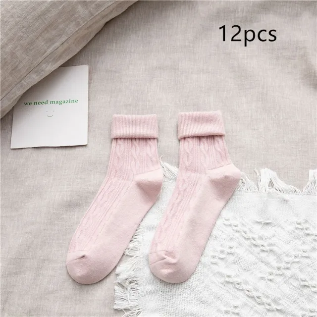 Japanese warm cotton socks Pink - Shop at LoveMi
