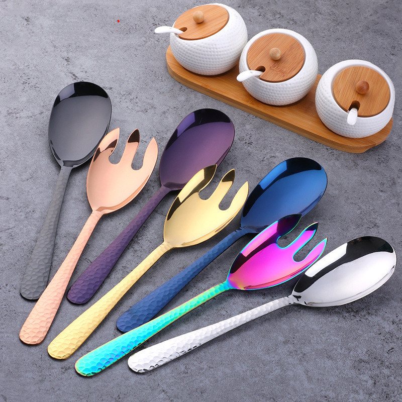 Serpentine stainless steel fork and spoon two-piece set