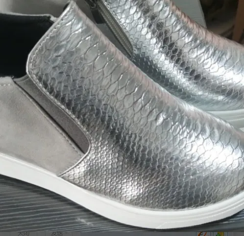 Side zip casual boots Silver - Shop at LoveMi