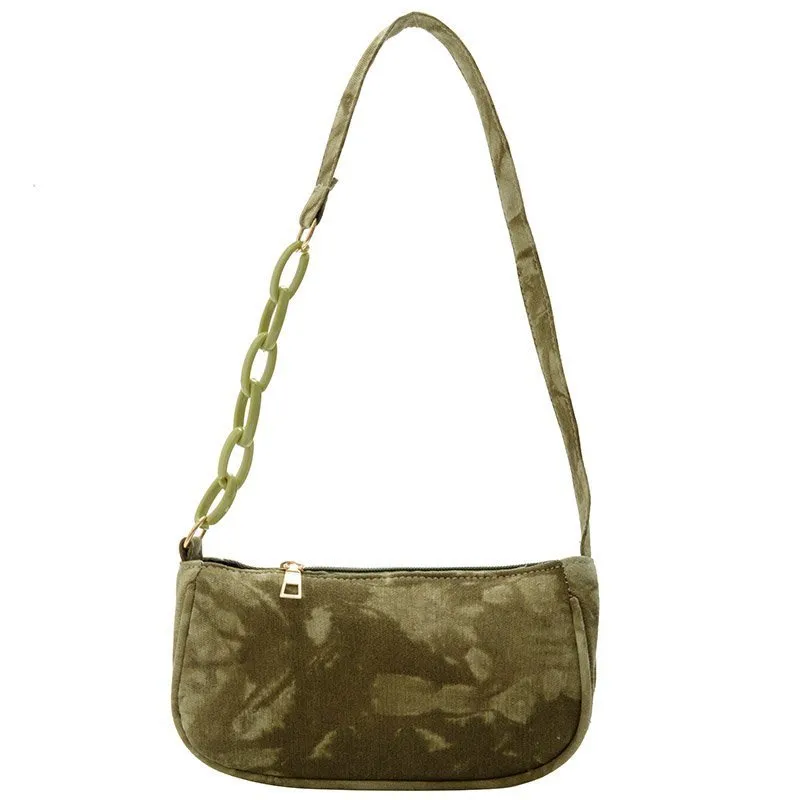 Fashion Middle Age Bag French Stick Underarm Bag Shoulder Handbag - Green