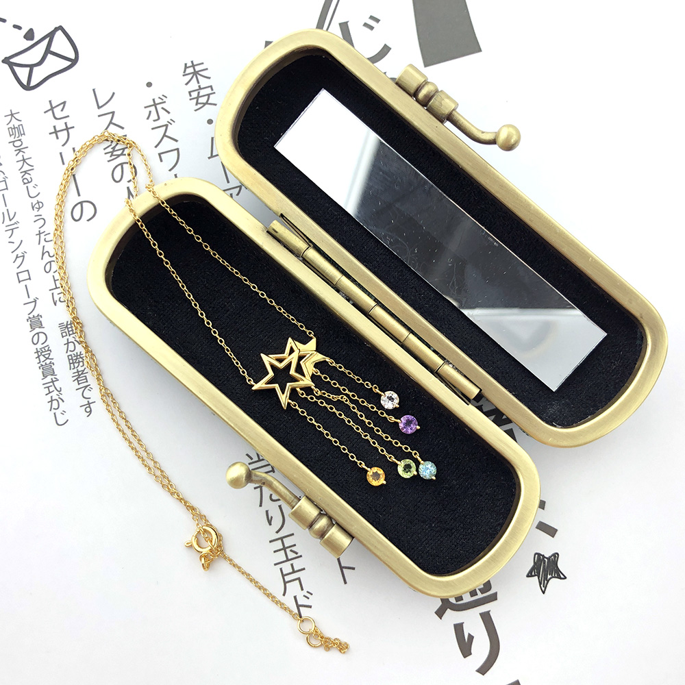 Natural crystal star fringed Necklace