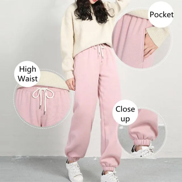 Winter plus velvet thick imitation lamb velvet pants Pink - Shop at LoveMi
