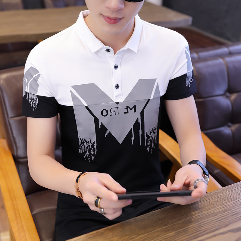 Summer contrast short-sleeved T-shirt