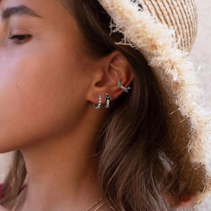 S925 Sterling Silver Stud Earrings Single Ear Clip