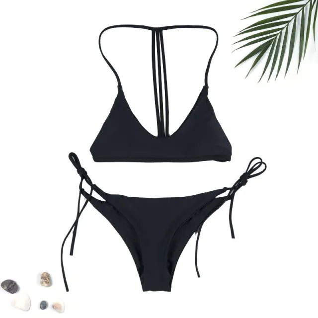 New solid color ladies bikini split swimsuit Black - Shop at LoveMi
