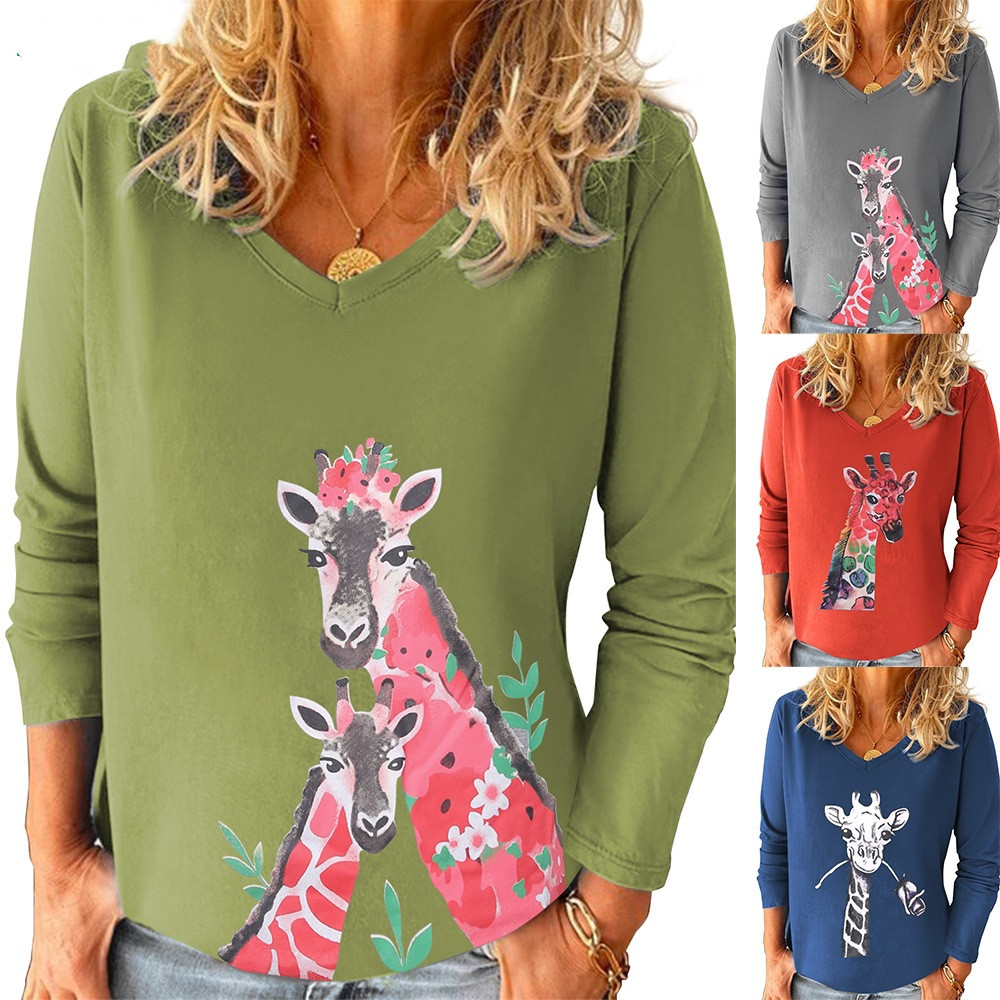 Printed long-sleeved T-shirt