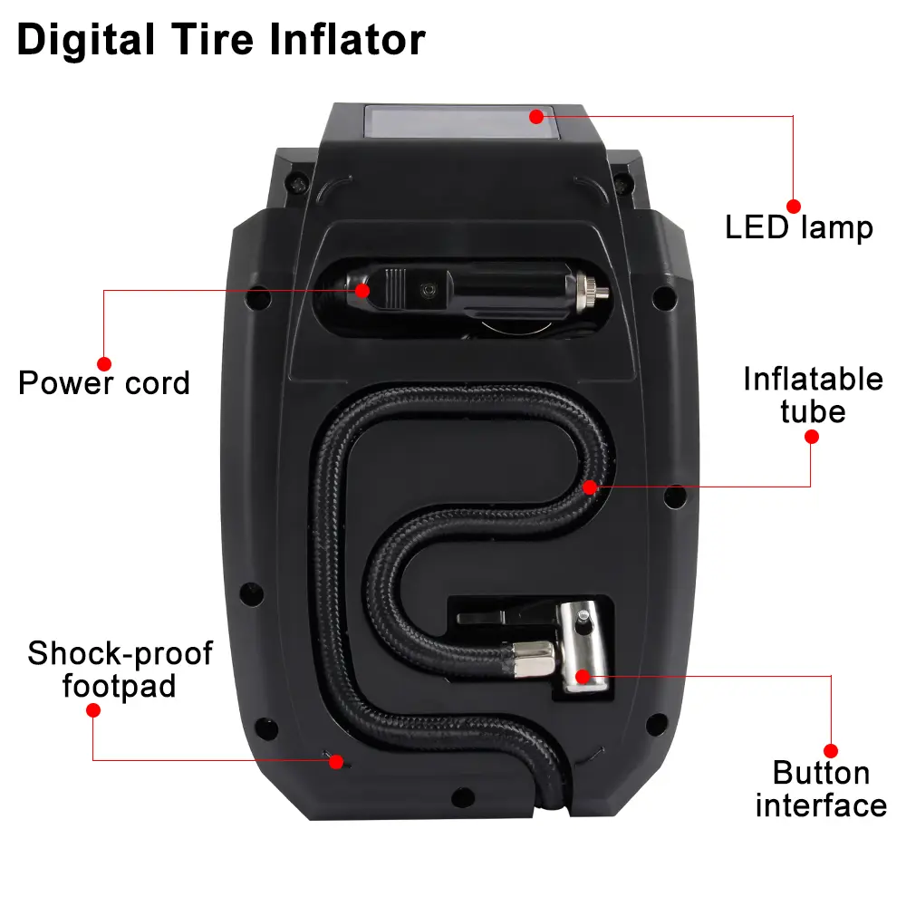 Intelligent digital display car air pump
