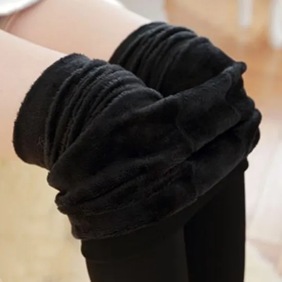 Plus velvet thickening leggings Black - Shop at LoveMi