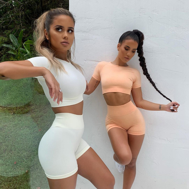 High waist leisure sports short suit