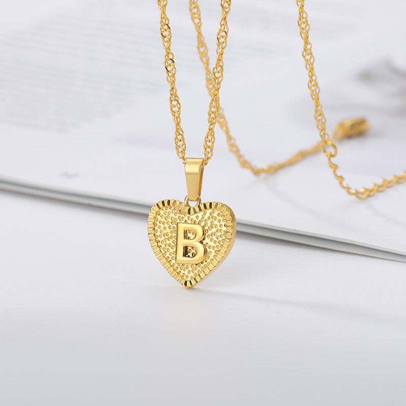 Capital English letters female male stainless steel necklace