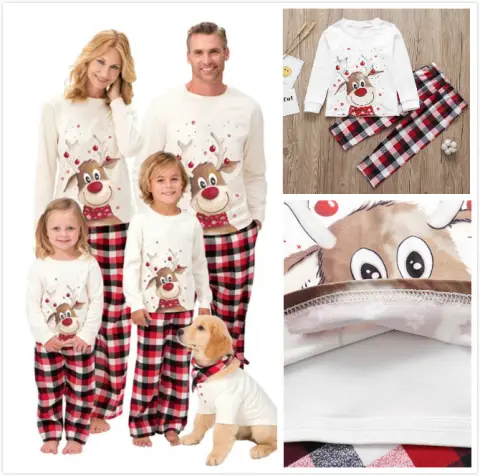 Elk Print Christmas Parent-child Outfit