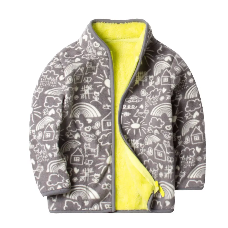 Printed Plus Fleece Polar Jacket Cardigan