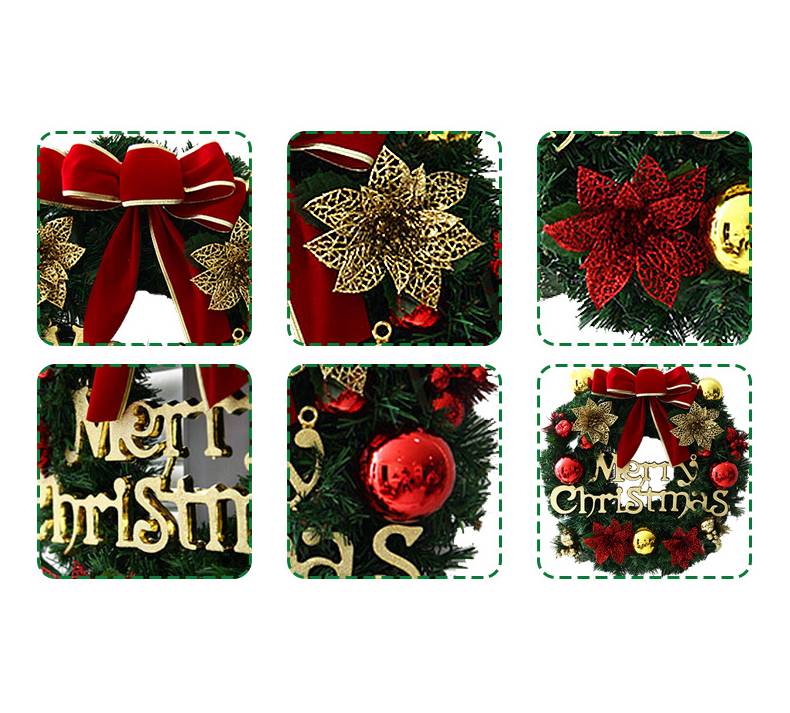 Pine Artificial Christmas Wreath Home Shopping Mall Window Door Decoration Rattan Hanging Christmas Wreath Decorations source detail image 3