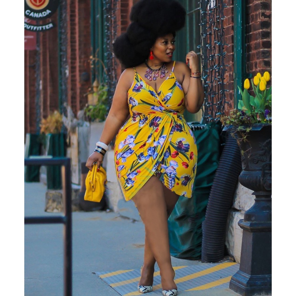 Pleated print strap dress