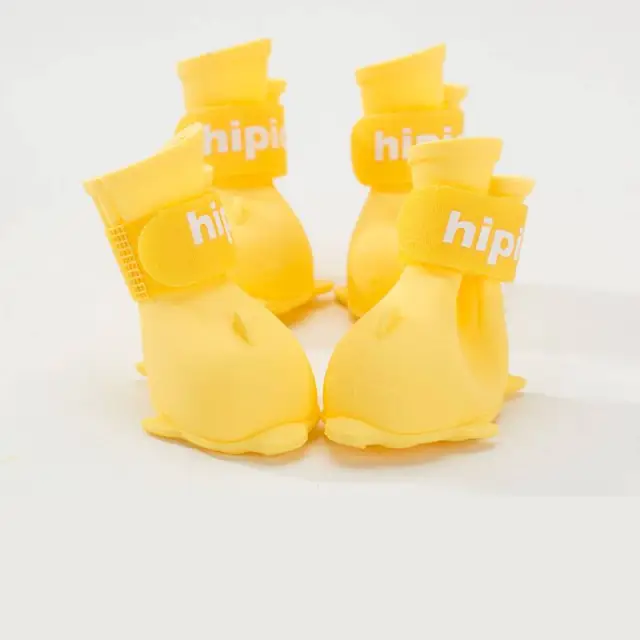 Cartoon pet waterproof rain boots Yellow - Shop at LoveMi