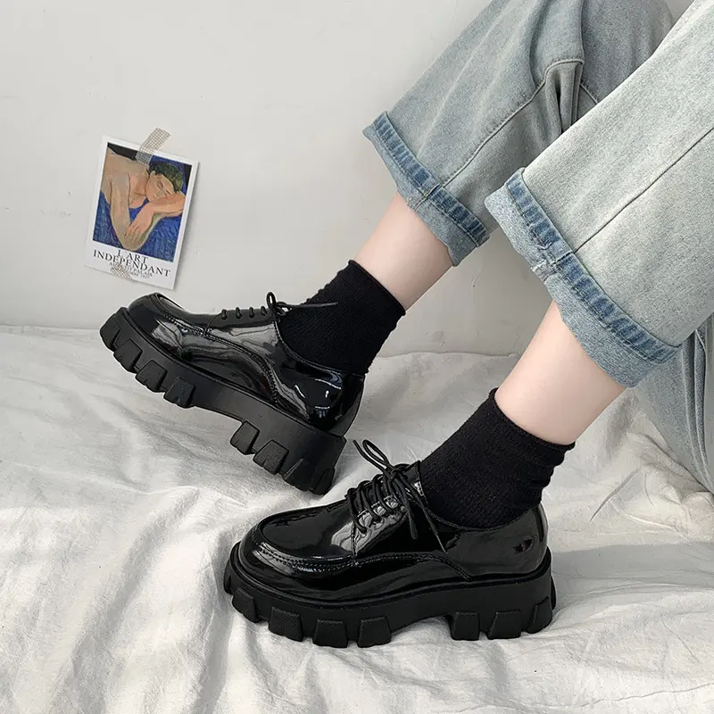 Female Black Leather Shoes