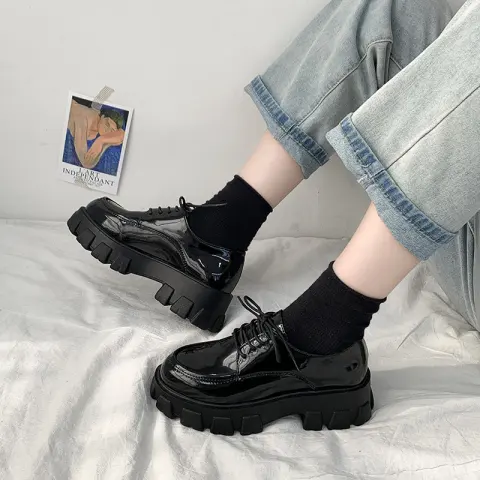 Female Black Leather Shoes