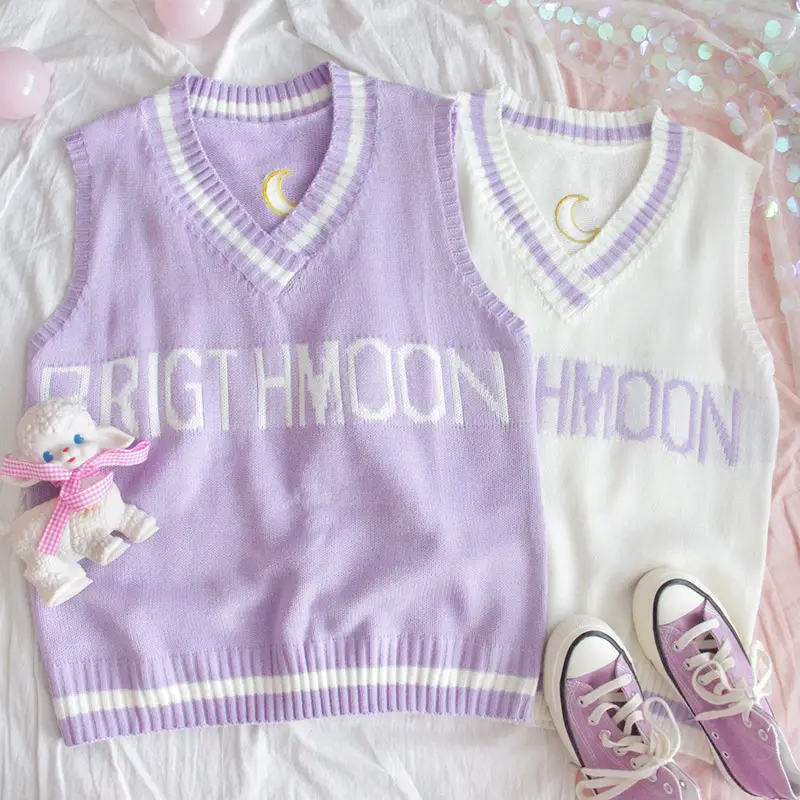 Girls knitted vest with woolen vest