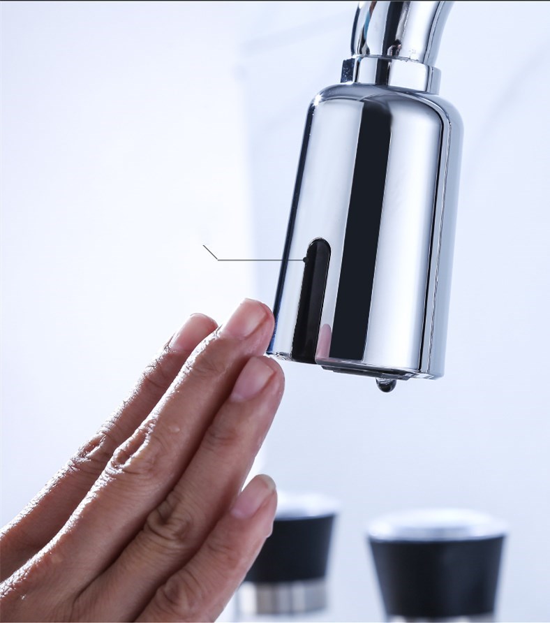 Intelligent sensor water saver kitchen hot and cold water faucet