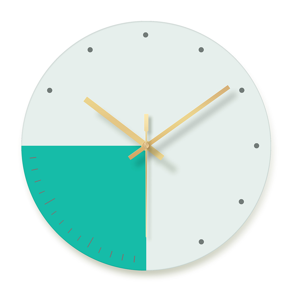 Glass Wall Clock, Silent Movement