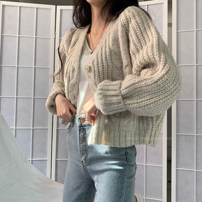 Retro style autumn and winter thick cardigan jacket