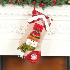 Christmas Stocking Decorations Gift Socks - Snowman - View 1
