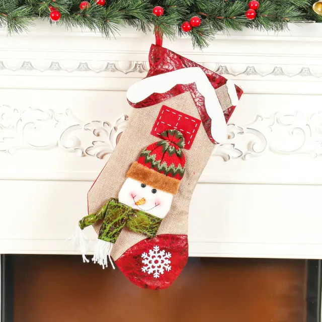 Christmas Stocking Decorations Gift Socks Snowman - Shop at LoveMi