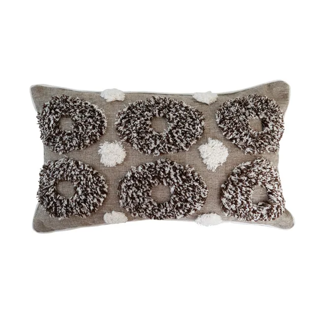 Tufted cotton linen waist pillow soft sofa bed head pillow Pe20082E 2 - Shop at LoveMi