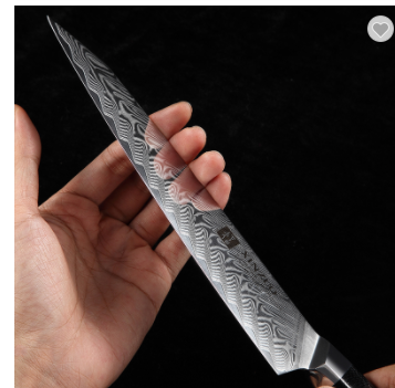 Damascus steel kitchen knife