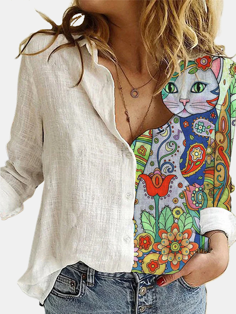 Printed long sleeve shirt