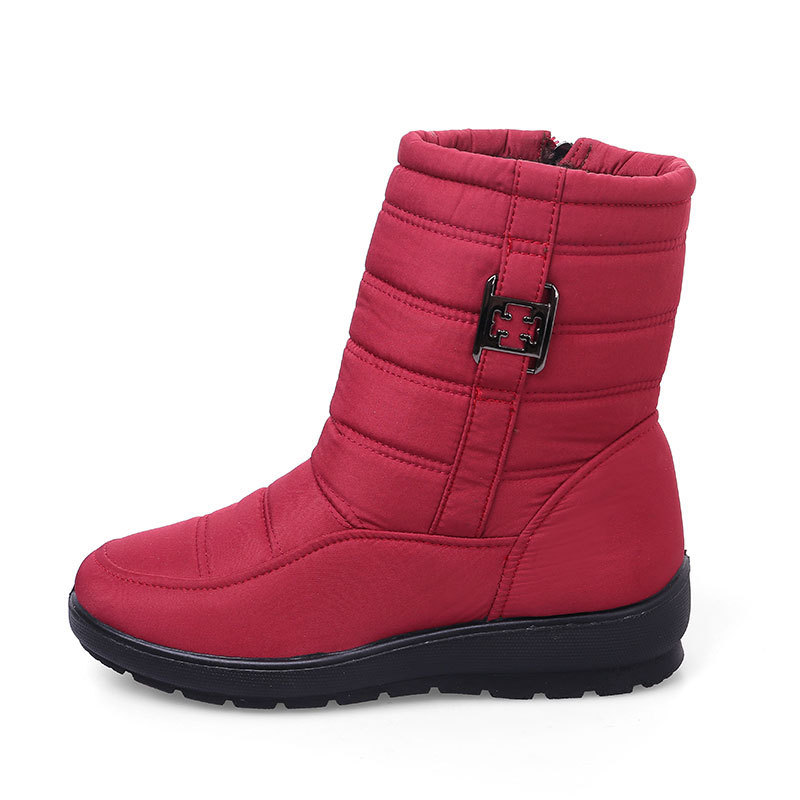 Women's flat-bottomed plus size warm snow boots